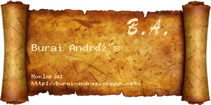 Burai András névjegykártya
